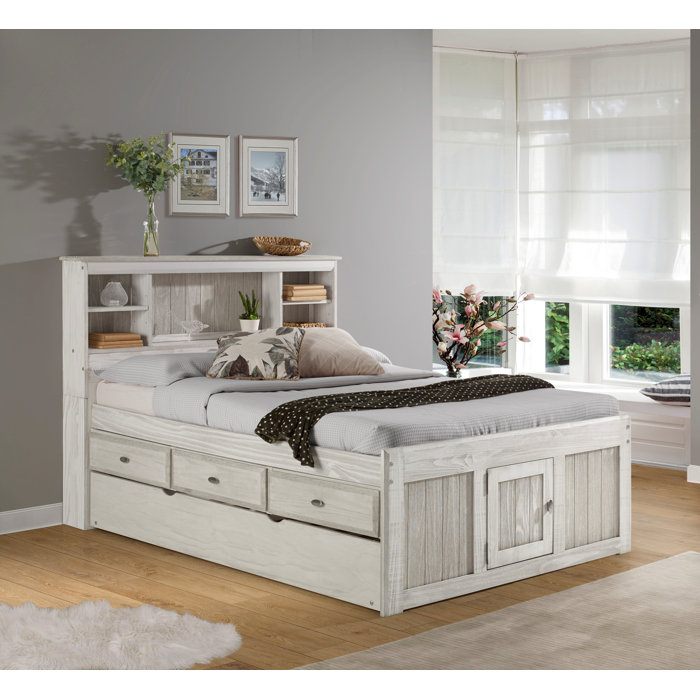 Viv + Rae Iron Acton Solid Wood Mate's & Captain's Bed with Bookcase by